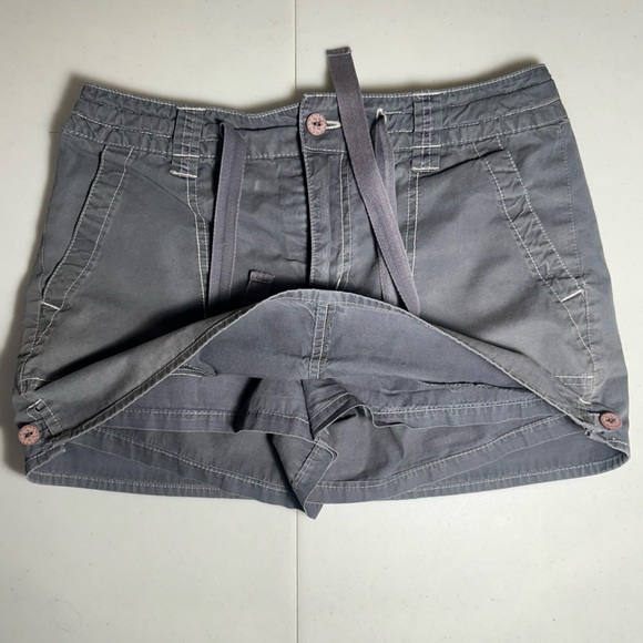 Smart Set Skort S Y2K Vintage Cargo Mini Skirt Shorts Dark Grey Drawstring - Picture 5 of 7